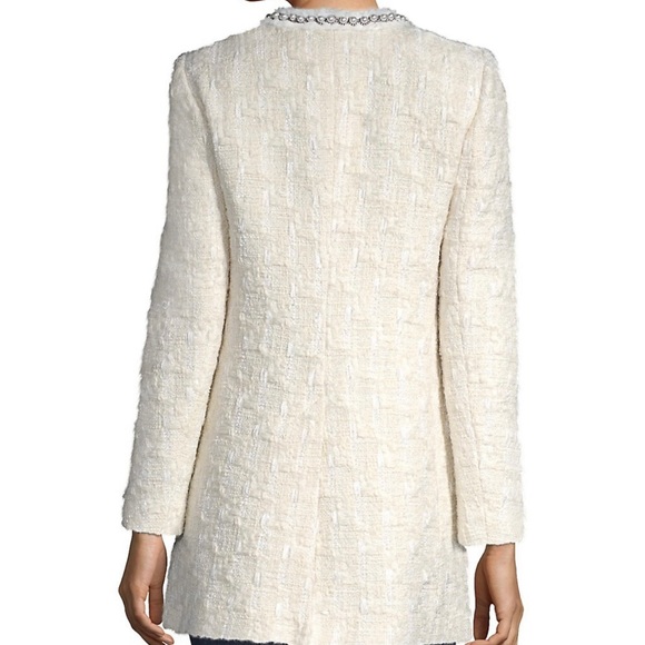 Alice + Olivia Andreas Tweed Pearl Trim Jacket - Picture 3 of 8